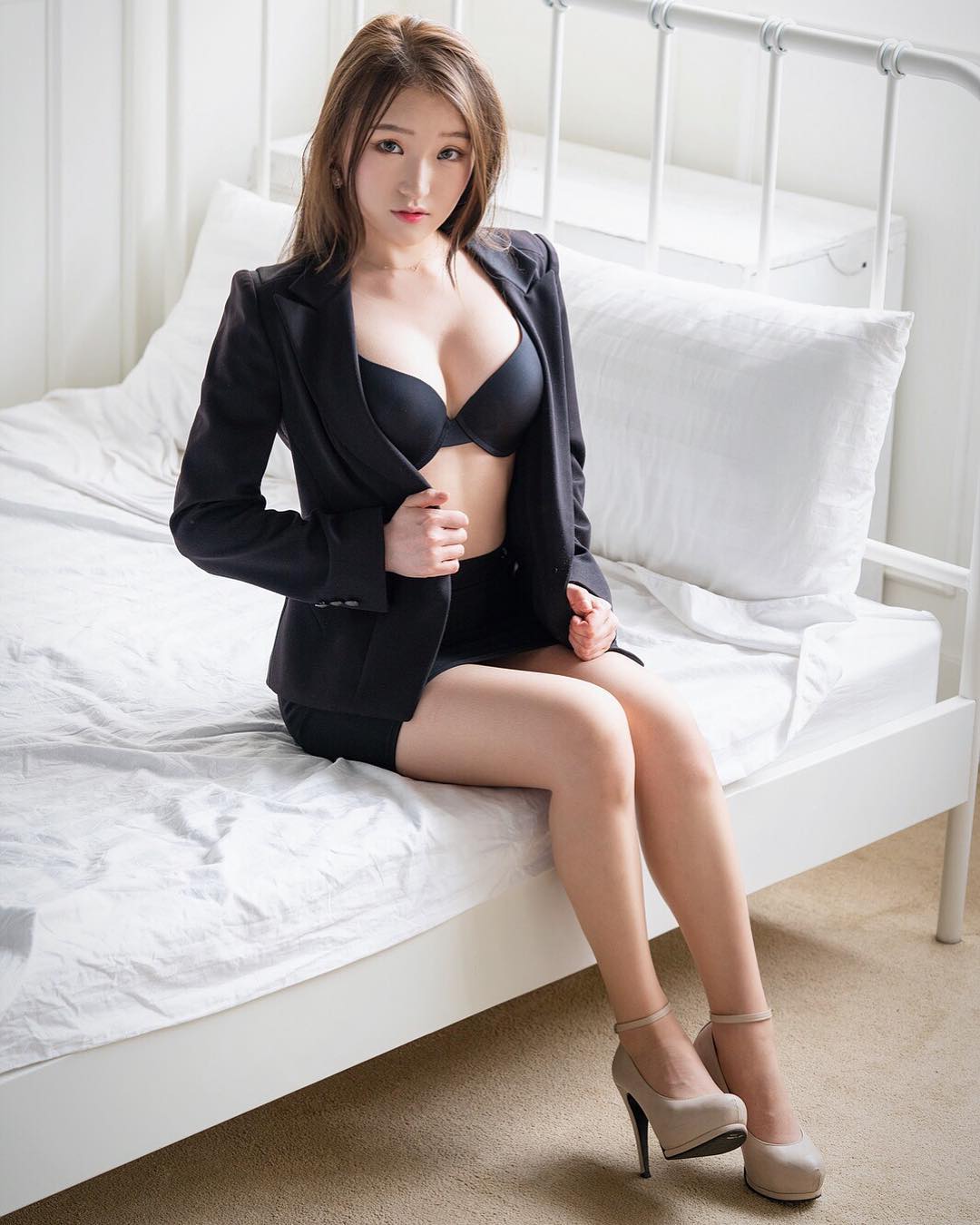 Sandeul Hot Office Lady in Black Lingerie