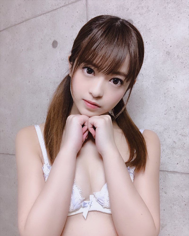 Moko Chan Sakura in White Bra Top Perky Breasts