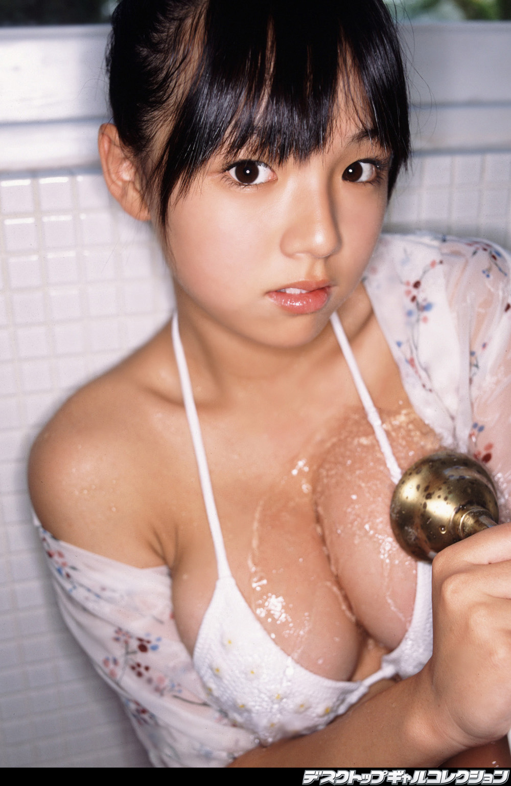 Ai Shinozaki in a tiny bikini taking a shower all wet breasts tits ass legs