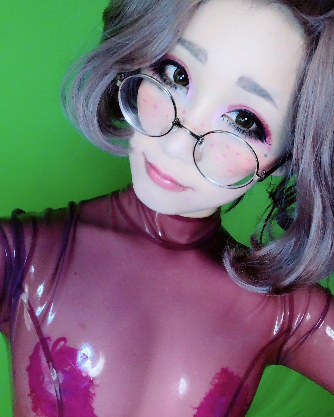 Eri Kitami Sheer Purple Kink Latex BDSM Japanese Fetish Girl