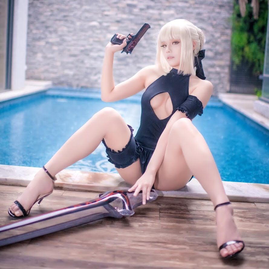 Kameko Lee in a Black Sling Bikini with Perfect Keyhole Cutout Breasts Tits