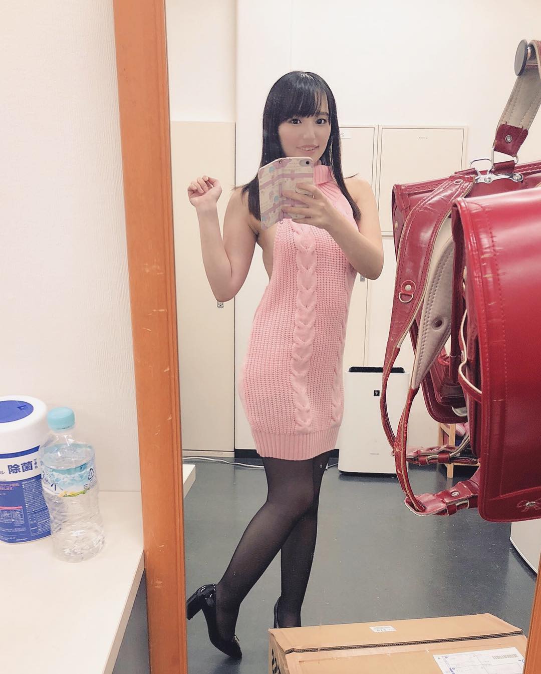 Nonohara Nazuna in Pink Virgin Sweater Dress