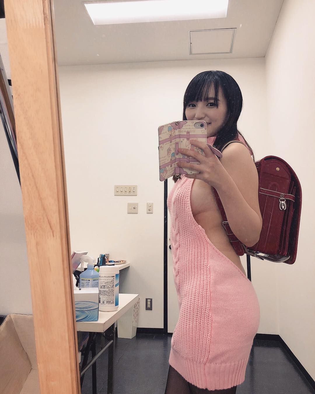 Nonohara Nazuna in Pink Virgin Sweater Dress