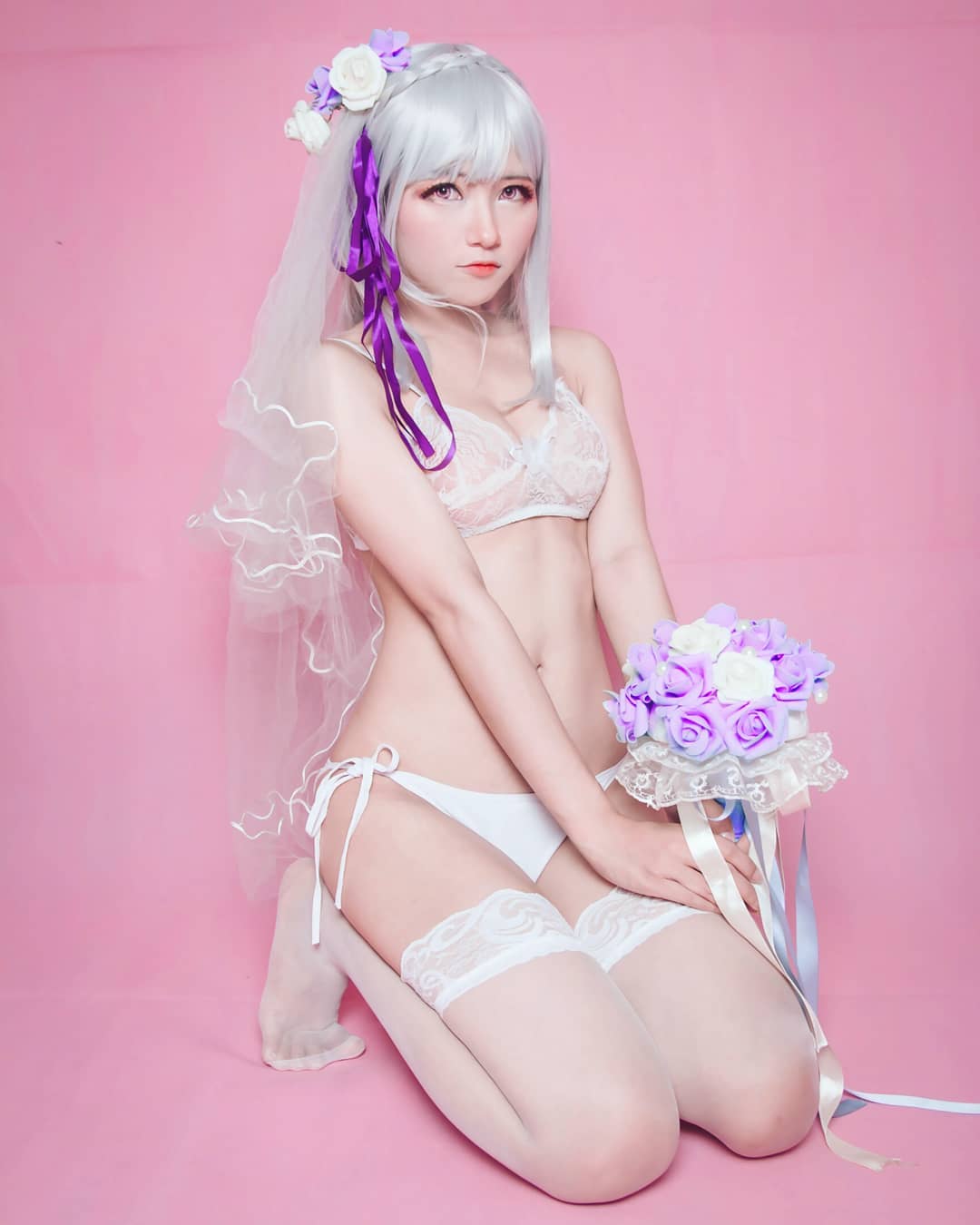 mica cosplayer micawaii sexy lingerie bride thin vietnamese sexy girl