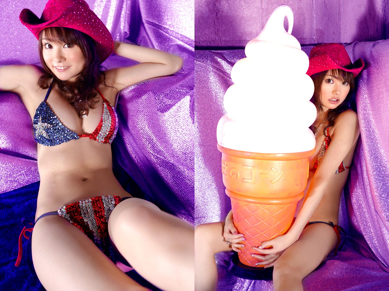 akane suzuki cute sexy roller derby cowgirl american flag bikini japanese gravure idol