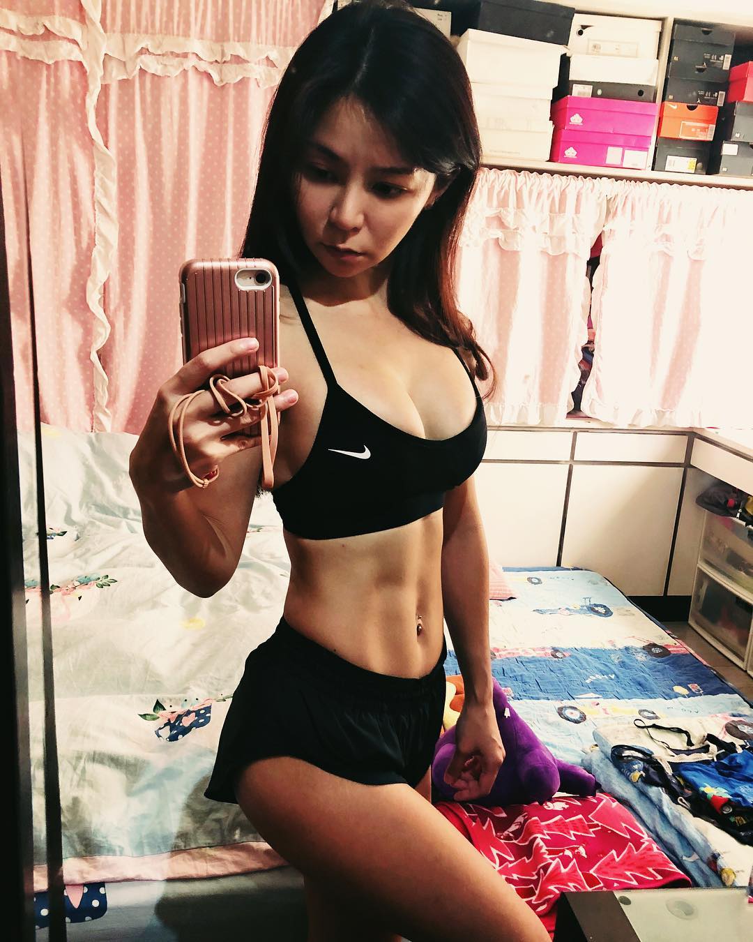 gigobaby 琪琪 江 kiki jiang sexy petite milf breasts tits gym nike workout babe