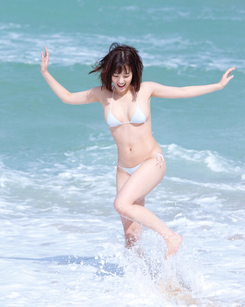 manakanishihara 西原愛夏 sexy japanese girl next door white bikini breasts tits ass