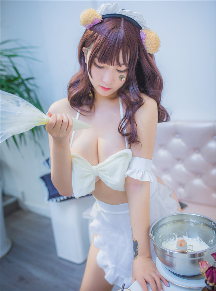 cute chinese porn actress with big tits sexy maid cosplay lingerie panties bra